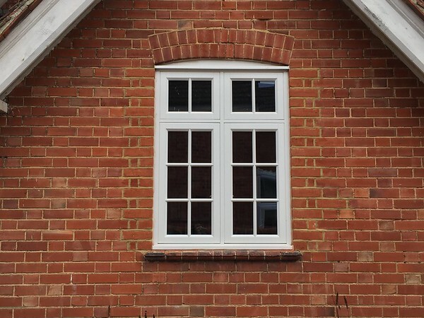 close up of outside casement window