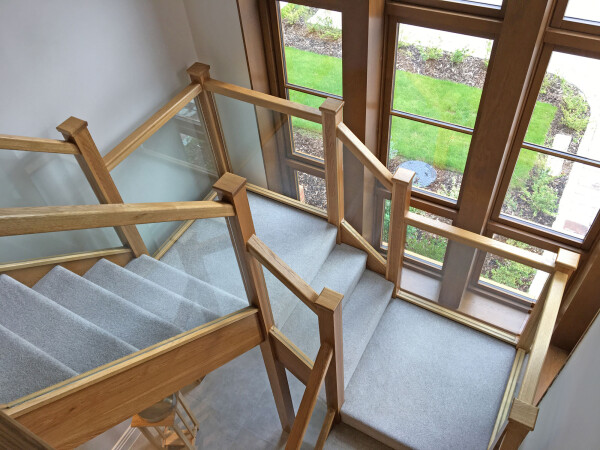 birds eye view of a U shaped staircase