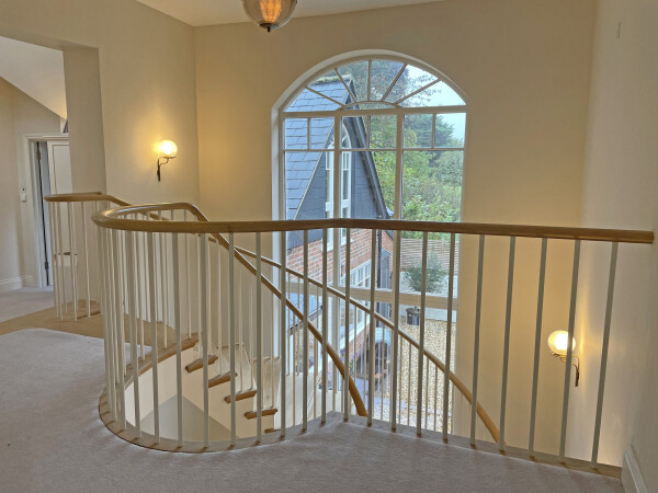 stair railing with metal balustrade