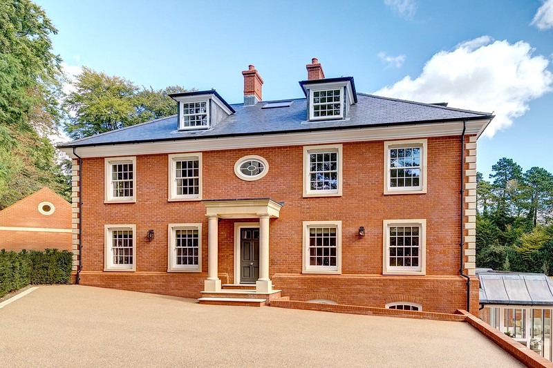 exterior of a large brick house
